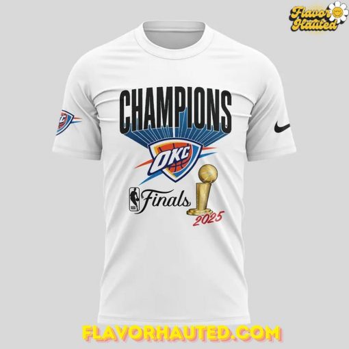 Oklahoma City Thunder Champions NBA 2025 White T-Shirt