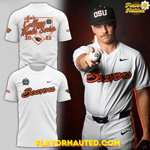 Oregon State Beavers Baseball Men’s College World Series 2025 White Shirt