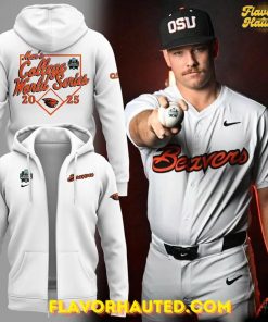 Oregon State Beavers Baseball Men's College World Series 2025 White Shirt 4