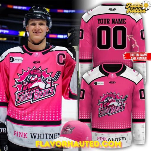 Orlando Solar Bears 2025 Pink Whitney Limited Edition Hockey Jersey