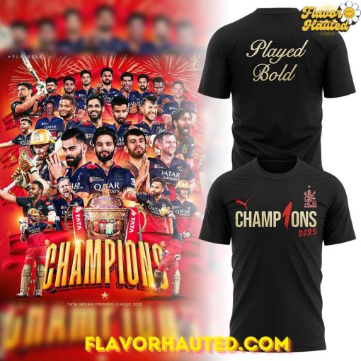RCB Champion 2025 Tata Indian Premier League Limited Edition Black T-Shirt