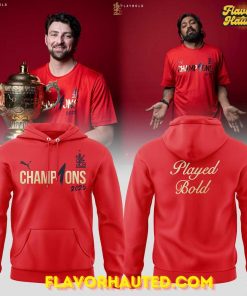 RCB Champion 2025 Tata Indian Premier League Limited Edition Red Hoodie