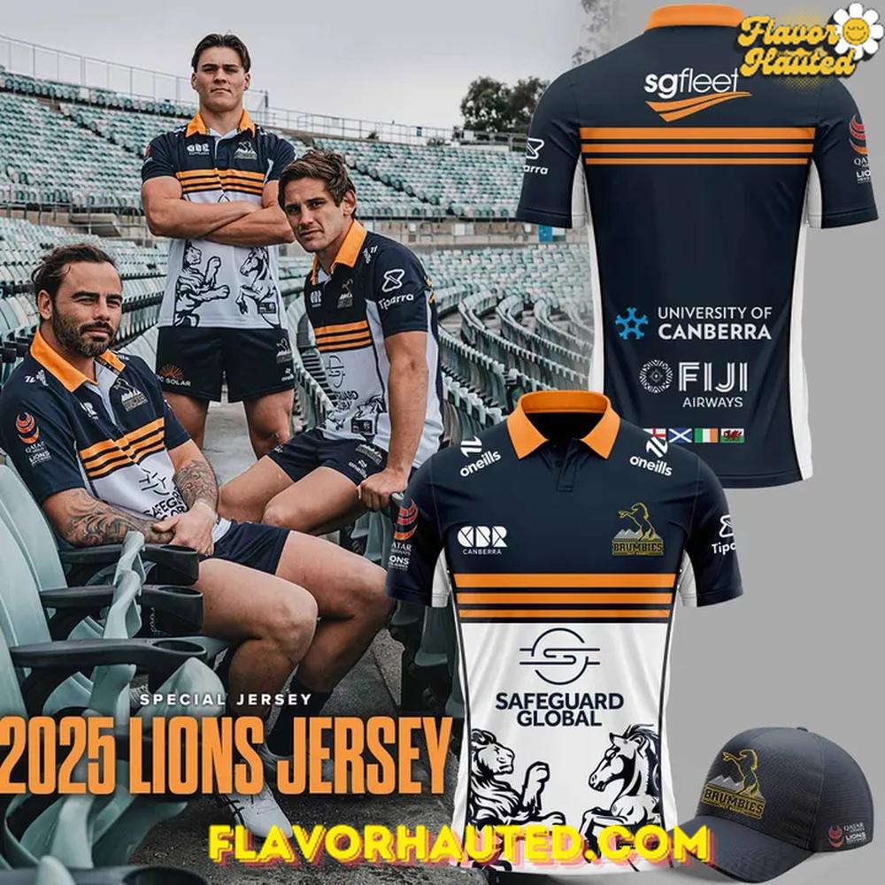 Safeguard Global ACT Brumbies Lions 2025 Special Polo Shirt Safeguard Global ACT Brumbies Lions 2025 Special Polo Shirt