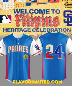 San Diego Padres Celebrating Filipino Heritage Night Special Baseball Jersey 4