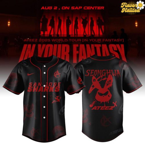 San Jose Sharks x ATEEZ 2025 World Tour Baseball Jersey