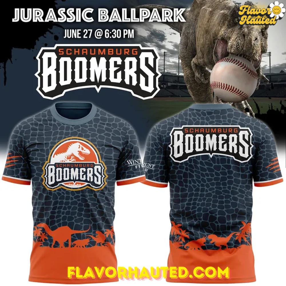 Schaumburg Boomers Jurassic Ballpark Limited Edition 2025 T-Shirt Schaumburg Boomers Jurassic Ballpark Limited Edition 2025 T-Shirt