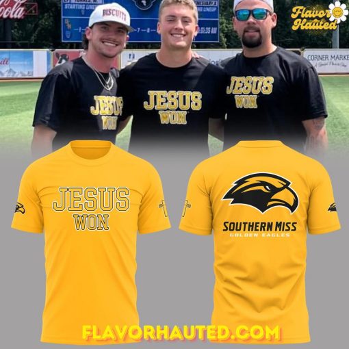 Southern Miss Golden Eagles Jesus Won Yellow T-Shirt