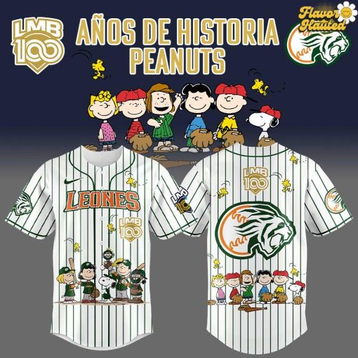 Leones de Yucatán 100 Años De Historia Peanuts Night Special Baseball Jersey