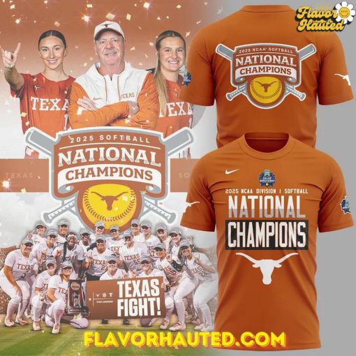 Texas Longhorns 2025 NCAA Softball National Champions Special Orange T-Shirt