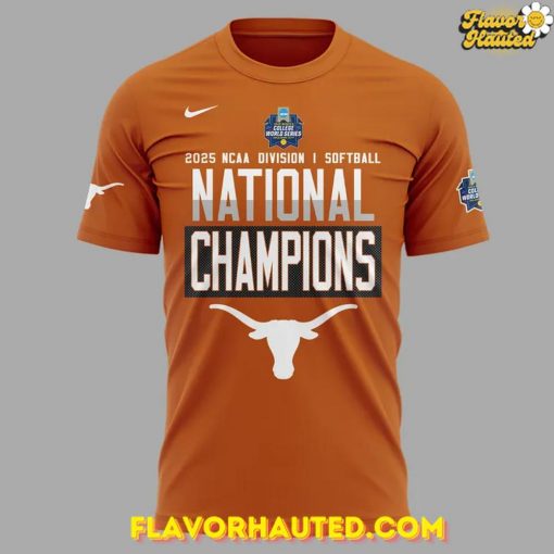 Texas Longhorns 2025 NCAA Softball National Champions Special Orange T-Shirt