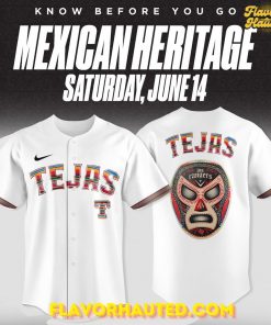 Texas Rangers Viva Tejas! Hispanic Heritage Month 2025 White Baseball Jersey