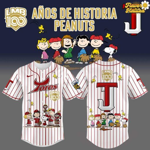 Toros de Tijuana 100 Años De Historia Peanuts Night Special Baseball Jersey