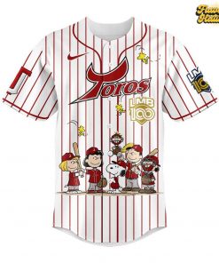 Toros de Tijuana 100 Años De Historia Peanuts Night Special Baseball Jersey