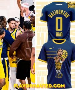 Tyrese Haliburton “What the Hali” NBA Finals 2025 Navy Blue T-Shirt