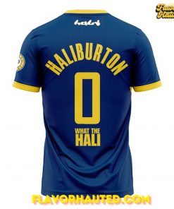 Tyrese Haliburton What the Hali NBA Finals 2025 Navy Blue T Shirt 3