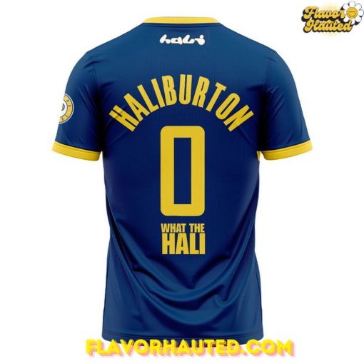 Tyrese Haliburton “What the Hali” NBA Finals 2025 Navy Blue T-Shirt