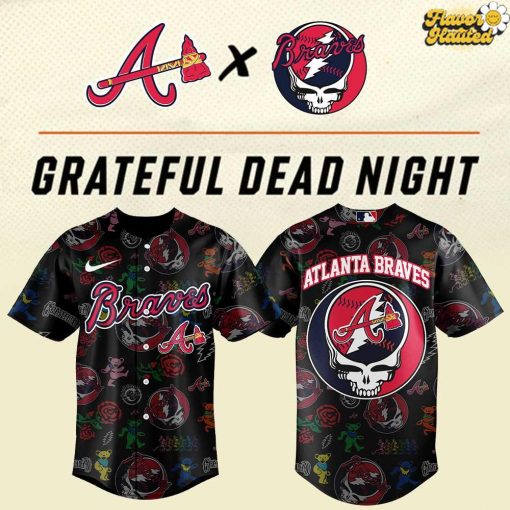 Atlanta Braves Grateful Dead Night Special Baseball Jersey