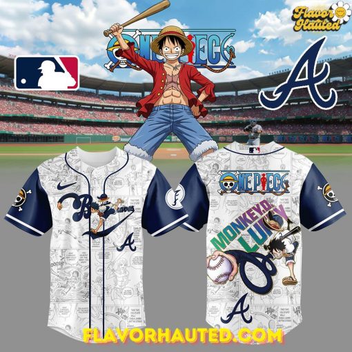 Atlanta Braves Straw Hat Monkey D. Luffy Special Baseball Jersey