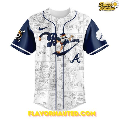 Atlanta Braves Straw Hat Monkey D. Luffy Special Baseball Jersey
