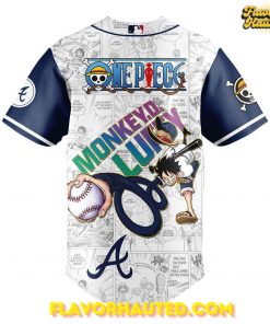 Atlanta Braves Straw Hat MonkeyD luffy Special Baseball Jersey 3