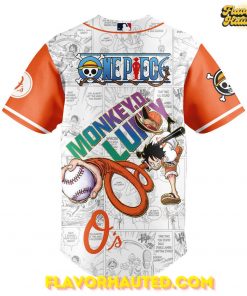 Baltimore Orioles Straw Hat MonkeyD luffy Special Baseball Jersey 3