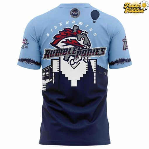 Binghamton Rumble Ponies Skyline Hot Air Balloon T-Shirt