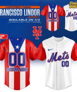 Francisco Lindor Puerto Rico-Themed New York Mets Limited Edition Baseball Jersey