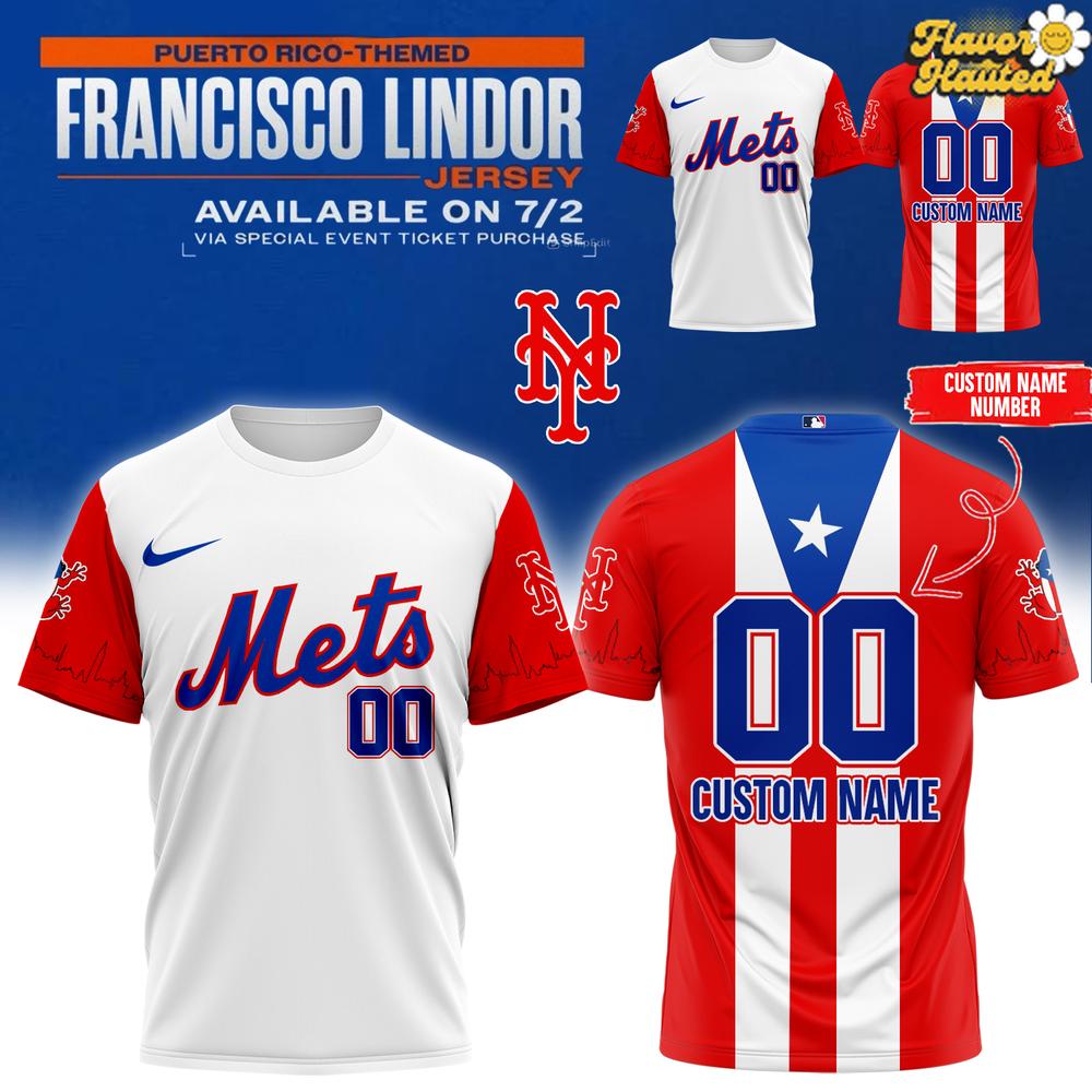 Francisco Lindor Puerto Rico-Themed New York Mets Limited Edition T-Shirt Francisco Lindor Puerto Rico-Themed New York Mets Limited Edition T-Shirt