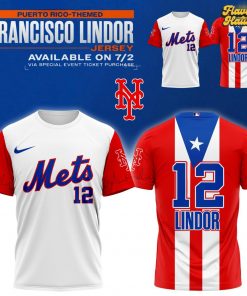 Francisco Lindor Puerto Rico-Themed New York Mets Limited Edition T-Shirt