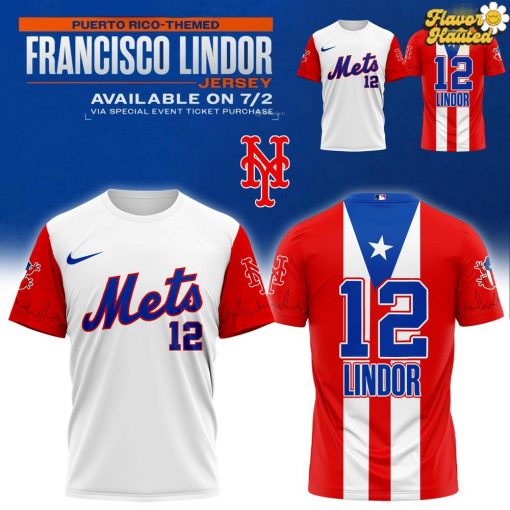 Francisco Lindor Puerto Rico-Themed New York Mets Limited Edition T-Shirt