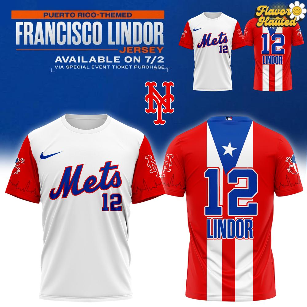 Francisco Lindor Puerto Rico-Themed New York Mets Limited Edition T-Shirt Francisco Lindor Puerto Rico-Themed New York Mets Limited Edition T-Shirt