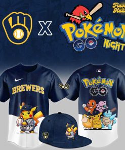 Milwaukee Brewers Pokémon GO Night Special Edition Baseball Jersey