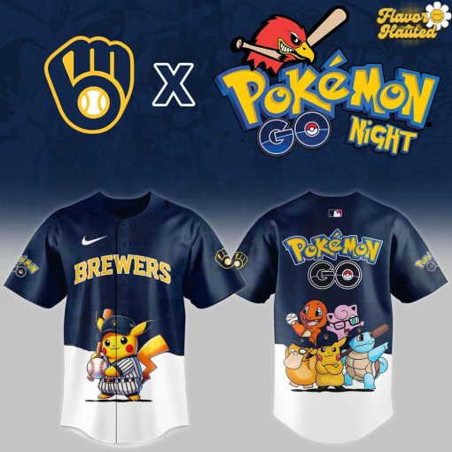 Milwaukee Brewers Pokémon GO Night Special Edition Baseball Jersey