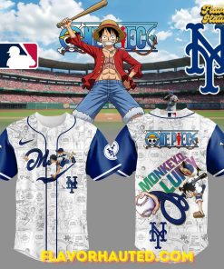 New York Mets Straw Hat Monkey D. Luffy Special Baseball Jersey