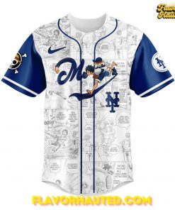 New York Mets Straw Hat Monkey D. Luffy Special Baseball Jersey