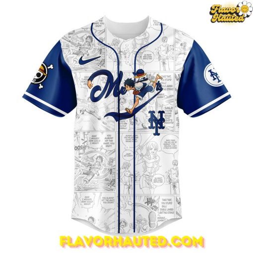 New York Mets Straw Hat Monkey D. Luffy Special Baseball Jersey