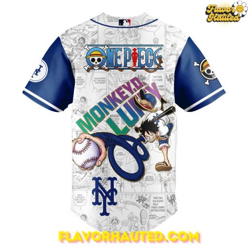 New York Mets Straw Hat Monkey D. Luffy Special Baseball Jersey