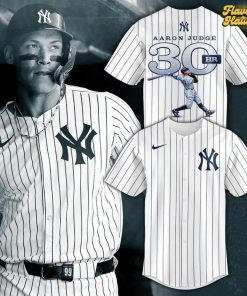 New York Yankees Aaron Judge 30 HR Baseball Jersey