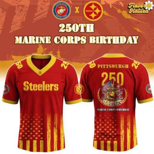 Pittsburgh Steelers x US Marine Corps 250th Anniversary Football Jersey