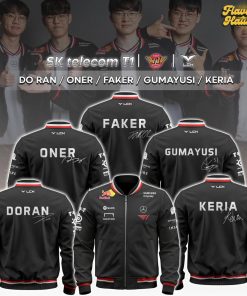 SK Telecom T1 Player Signature Bomber Jacket – Faker, Oner, Gumayusi, Keria, Doran